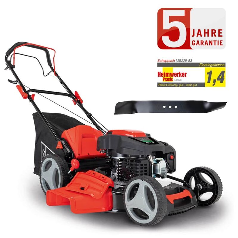 Scheppach - Benzin Rasenmäher MS225-53 5in1 6PS mit Antrieb Breite 53cm + 2.Messer