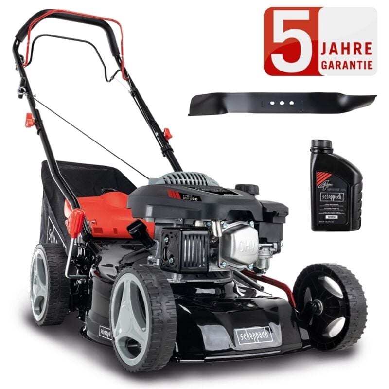 Scheppach - Benzin Rasenmäher RM420A 3,3PS mit Antrieb Breite 42cm +Öl +2.Messer