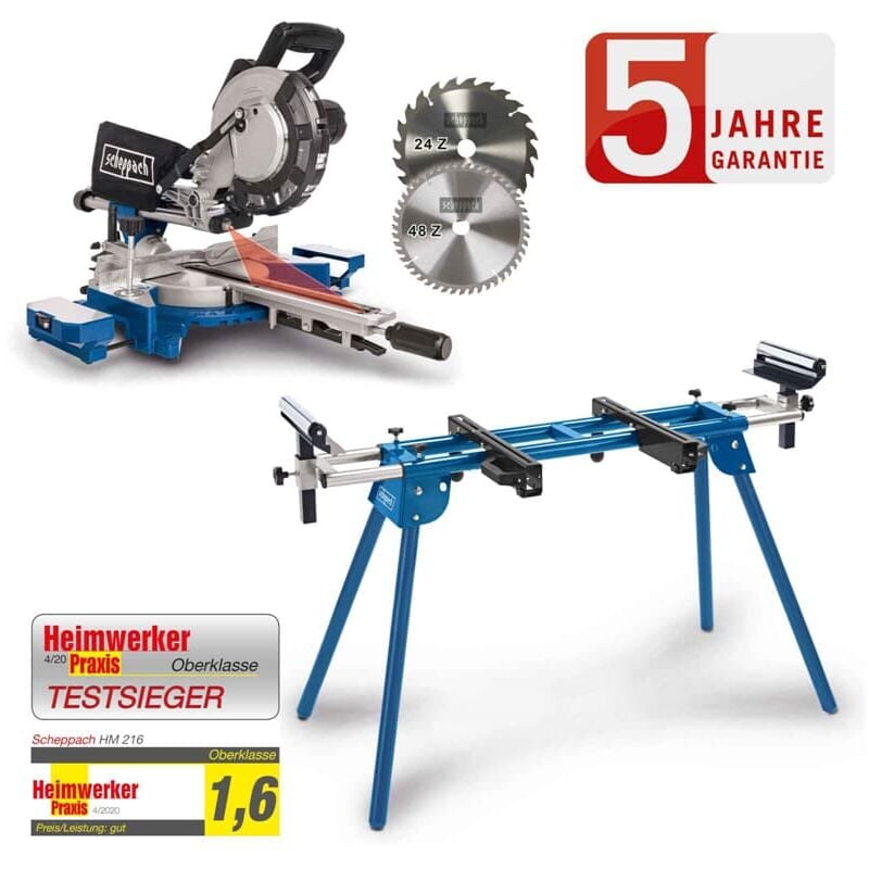 Scheppach - Kapp und Gehrungssäge HM216 Zugsäge 2.Sägeblatt Set mit UMF2000
