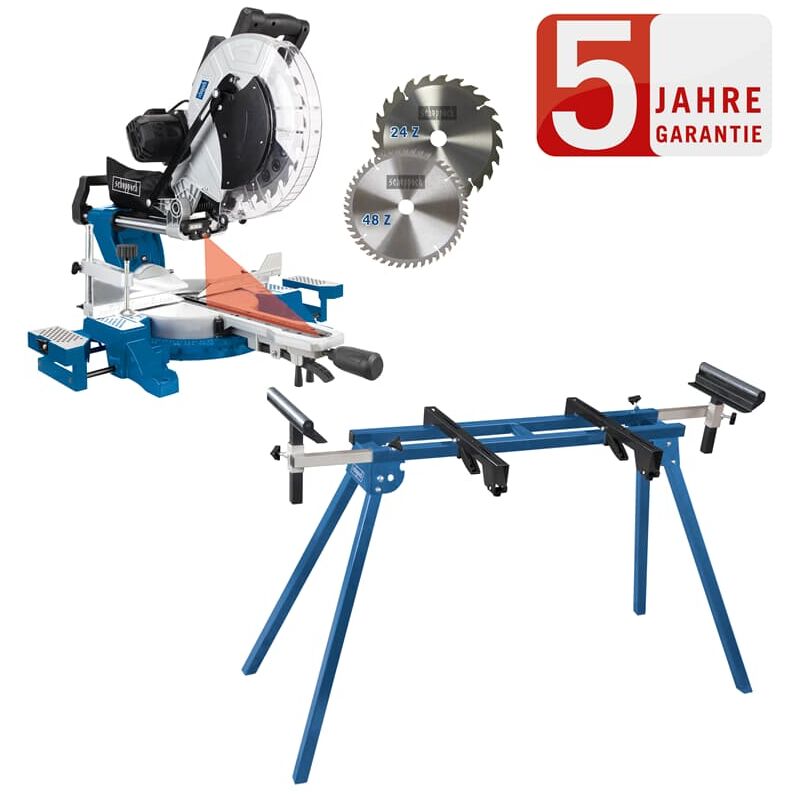 Scheppach - Kapp und Gehrungssäge HM140L Zugsäge Säge 2.Sägeblatt Set mit UMF1550