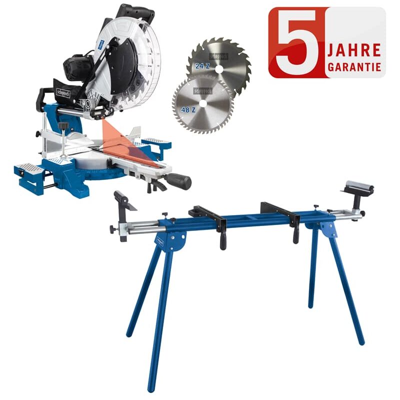 Scheppach - Kapp und Gehrungssäge HM140L Zugsäge Säge 2.Sägeblatt Set mit UMF2000