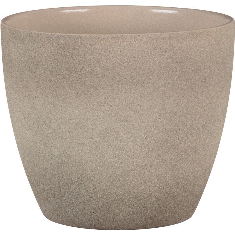 Scheurich - Stone, Blumentopf aus Keramik, Farbe: Taupe Stone, 22 cm Durchmesser, 19,5 cm hoch, 5,5 l Vol.