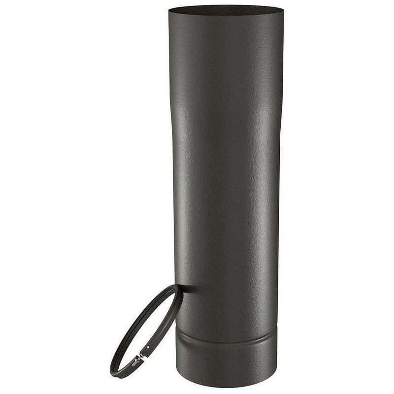 TEN - Schieberohr 348541 Emaille schwarz matt 50cm D150mm mit Ring