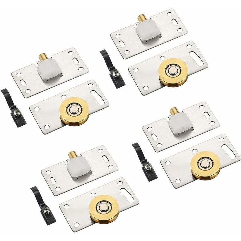 Schiebetürrollen, Schranktür-Gleitrolle, Möbel-Gleiträder, Führungen, Kugellager, Gleitteile für Schrank, Kleiderschrank, Schrank (4 Paar)