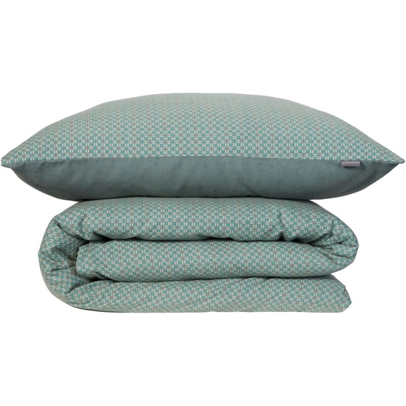 Schiesser Bettwäscheset Lucy - Feinbiber - 2-teilig - 135 x 200 cm - Petrol