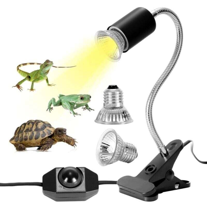 Coavas Kit Lampe Chauffante Tortue Terrestre Lampe Reptiles Chauffante mit 2 Ampoule Uva Uvb 25w 50w Lampe Tortue Terrestre von Base Longue 360