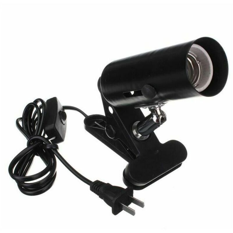 Schildkröten-Heizlampe, UVA-UVB-Lampen, Infrarot-Terrarium-Heizlampe, Klemmlampe für Reptilien, Schwarz