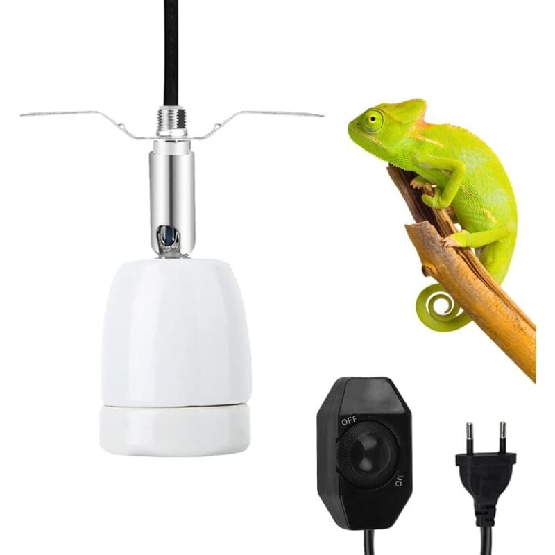 Schildkröten-Wärmelampe, E27 Keramik-Terrarium-Wärmelampe mit 360°-Schwenkschalter, Schildkrötenlampe, Reptilien-Heizlampe für Schildkröten,