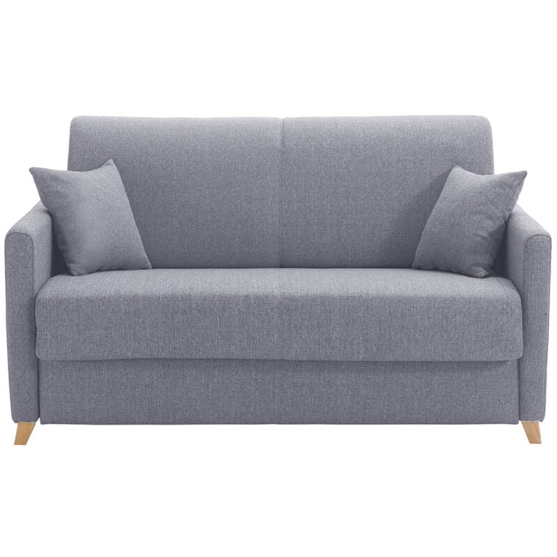 Schlafcouch grau mit Matratze 13 cm 2-3-Sitzer skandy