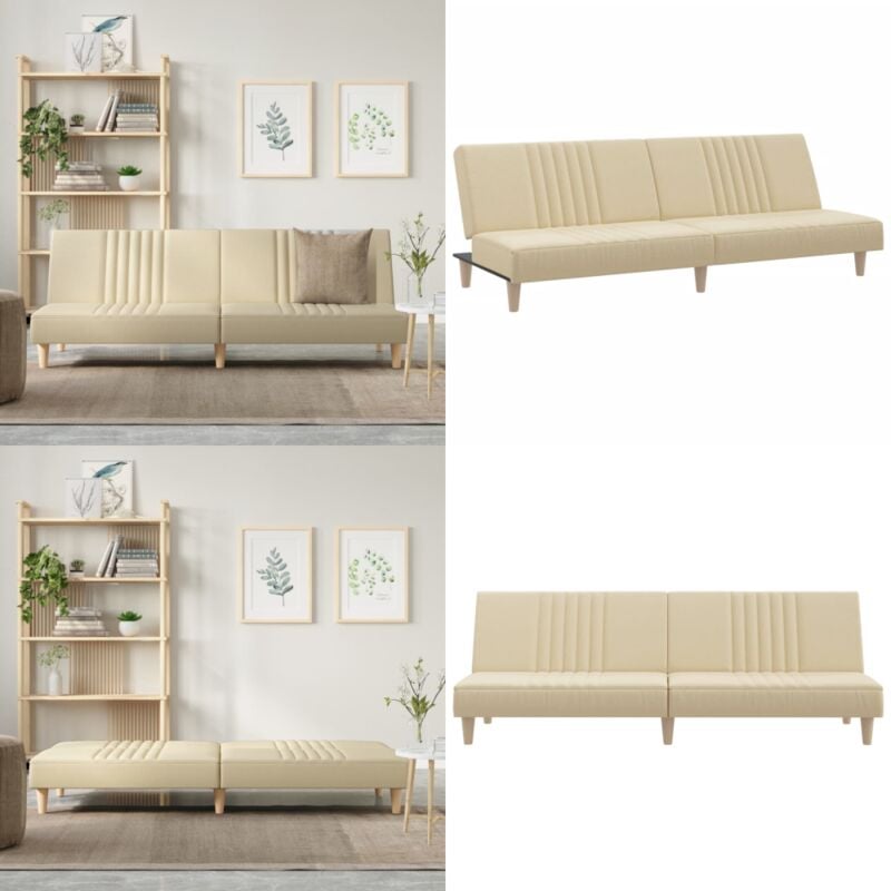 Schlafsofa Creme Stoff - Schlafsofa - Sofa Bett - Gästebett - Wohnzimmersofa - Creme Sofa - Home & Living