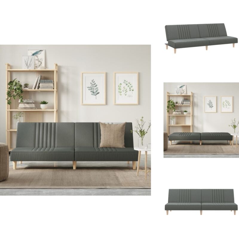 Schlafsofa Dunkelgrau Stoff - Schlafsofa - Sofa Bett - Gästebett - Wohnraum Möbel - Polstersofa