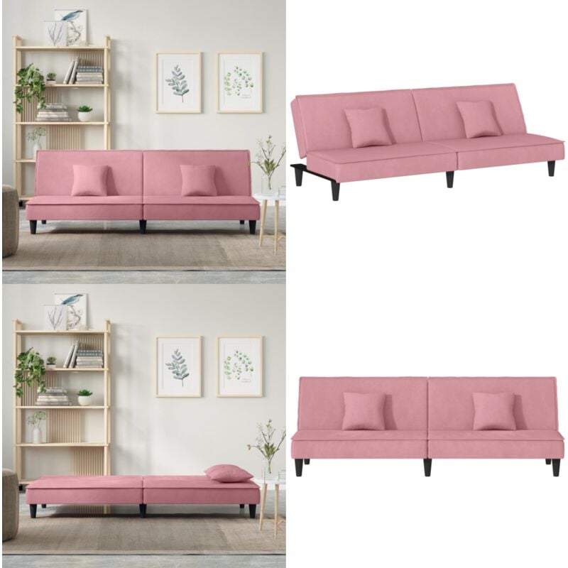 Schlafsofa Rosa Samt - Samtsofa - Schlafsofa - Gästebett - Wohnzimmersofa - Sofa Bett - Home & Living