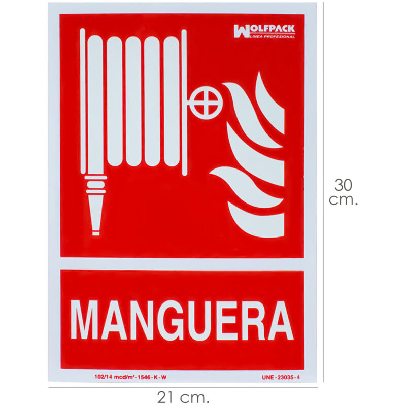 Hinweisschild Löschschlauch 30x21 cm.