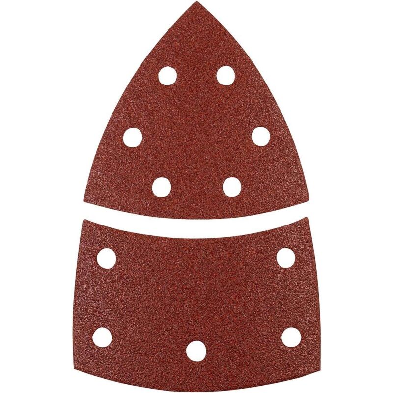 KWB - Satz von 5 Schleifdreiecken mit Spezialform 100 x 62 mm - 93 mm - Korn 120
