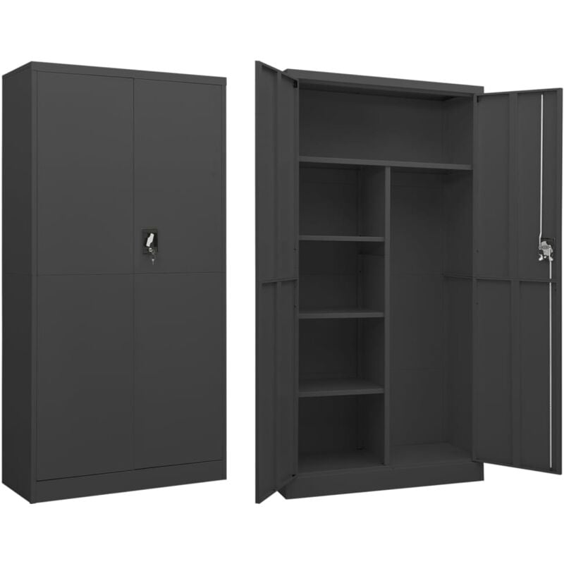 Schließfachschrank Anthrazit 90x40x180 cm Stahl - Vidaxl