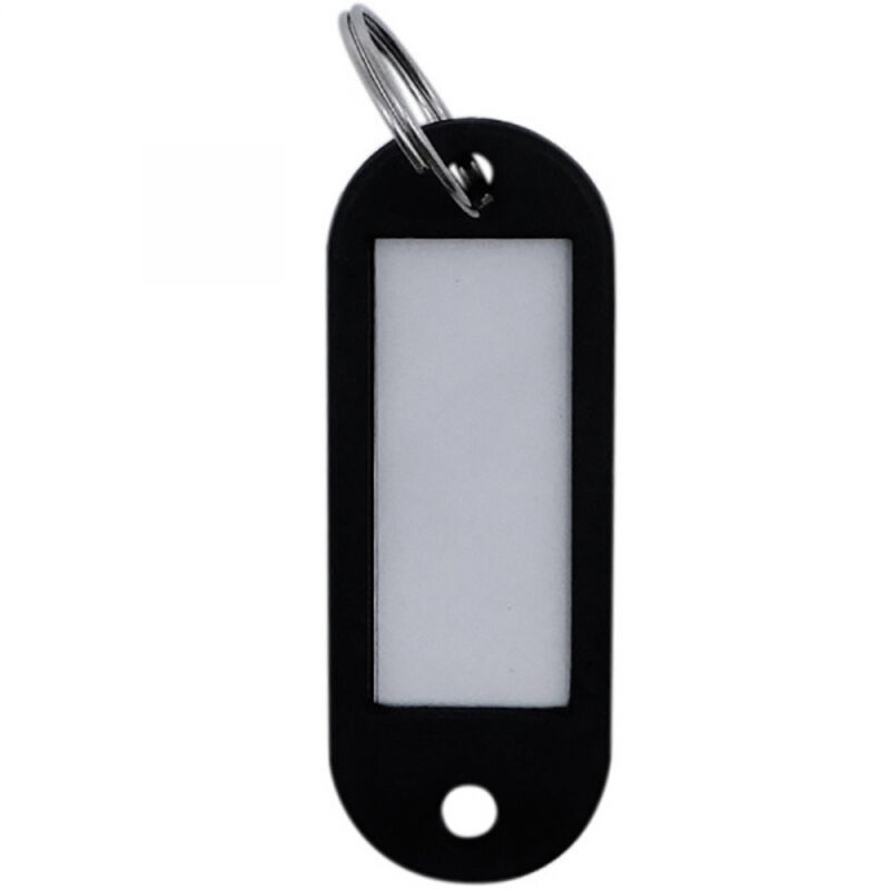 EHL - Beutel mit 100 schwarzen Schlüsselanhängern aus Plastik mit Kartenhalter a-470