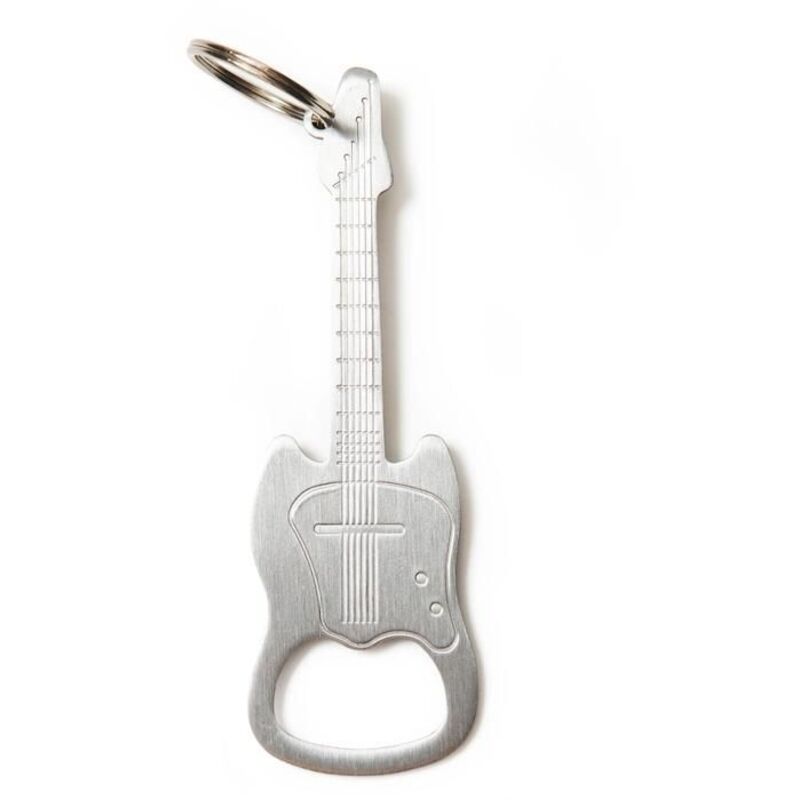 Schlüsselanhänger Flaschenöffner - KIKKERLAND - Gitarre - Weiß - zeitgenössisches Design - 1 Stück