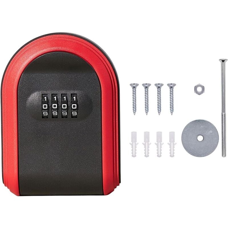 Cyslmuk - Schlüsselkasten zur Wandmontage, Sicherheitsschlüsselkasten, Schlüsselsafe mit 4-stelliger Zahlenkombination für Zuhause, Büro, Schule,