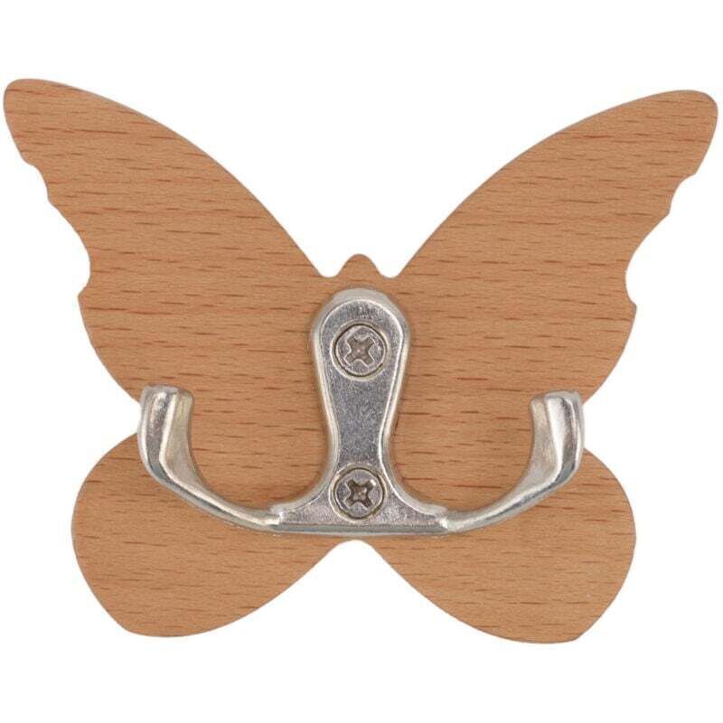 Schmetterlings-Wandhaken aus Holz, Wandaufhänger aus Holz für Mantel, Kleidung, Mütze, Handtuch... DEBUNS