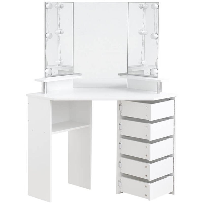 Home Deluxe - Schminktisch mit Spiegel und LED-Beleuchtung candice Schminktisch Frisiertisch Spiegel Kosmetiktisch