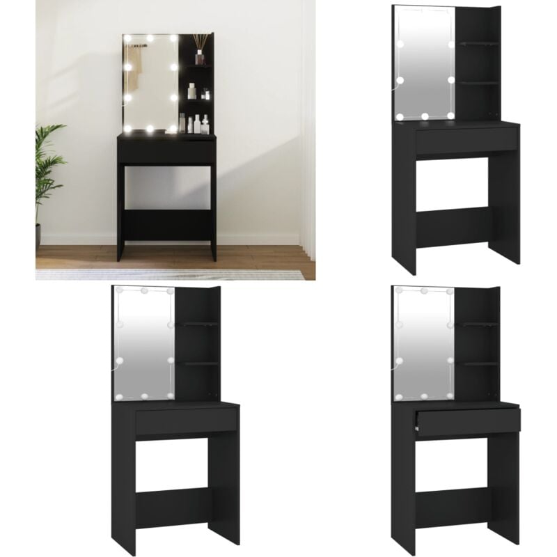 Schminktisch mit led Schwarz 60x40x140 cm - Schminktisch - Schminktische - Home & Living - Schwarz