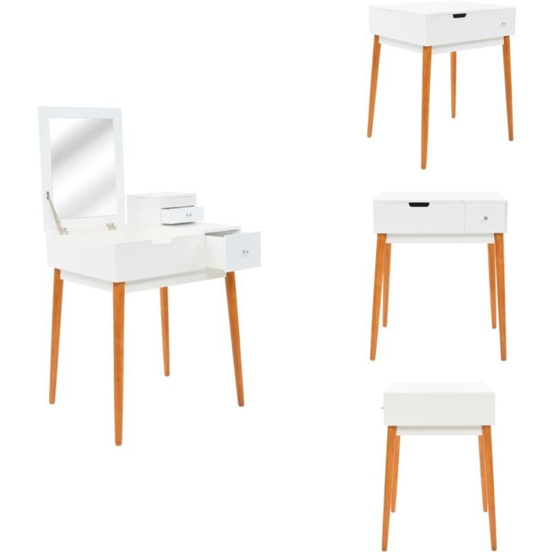 Schminktisch mit Spiegel mdf 60 x 50 x 86 cm - Schminktisch - Kosmetiktisch - Make Up Tisch - Badezimmermöbel - Wohnaccessoires