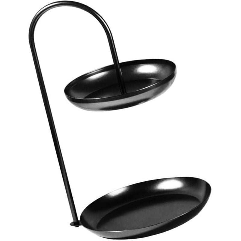 Schmuck-Organizer-Turm für den Tisch, 2-stufiger Schmuck-Organizer für den Tisch, Eisen-Snack- und Dessert-Display-Aufbewahrungstablett-Turm (11)