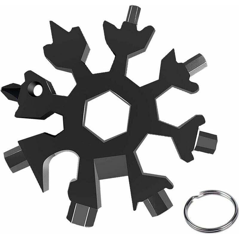 18-in-1-Schneeflockenwerkzeug aus Edelstahl, Schraubendreher, tragbarer Flaschenöffner, Weihnachtsgeschenk (Reisen, Camping)