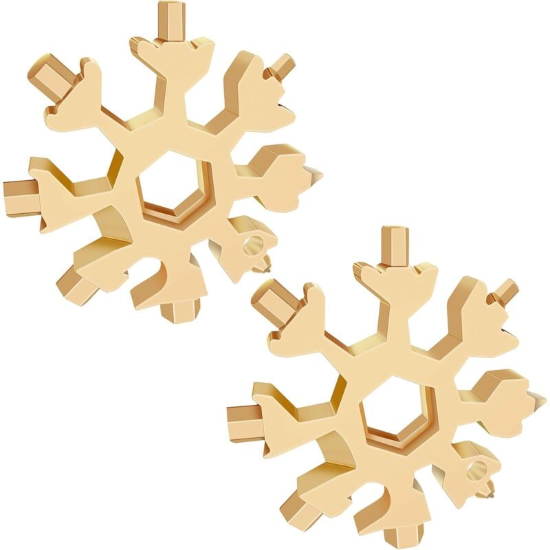 Schneeflocken-Werkzeug, 18-in-1-Multifunktionswerkzeug aus Edelstahl, tragbarer Schlüsselanhänger-Schraubendreher, Flaschenöffner-Werkzeug, wird in