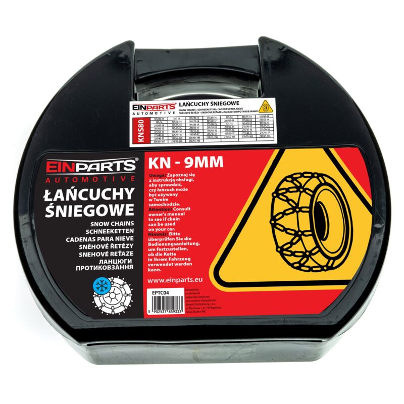 Schneeketten für Felgen/Reifen 13-17 Zoll KNS80 Ö-Norm TÜV 9mm, 2 Stück