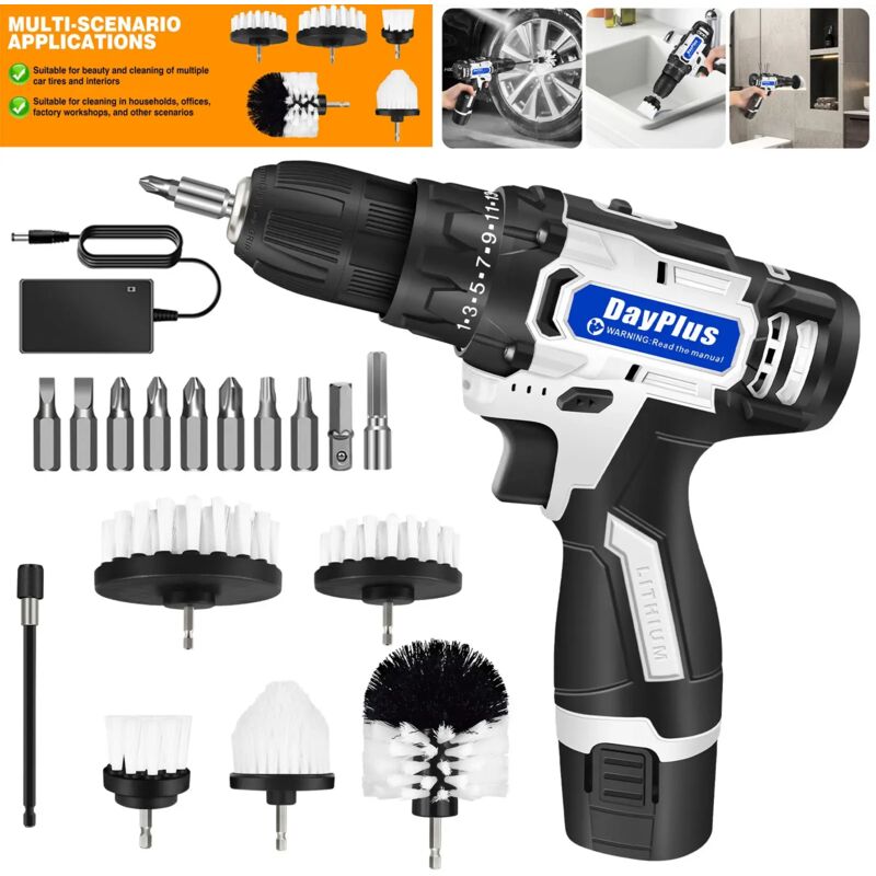 Day Plus - Schnellladegerät 16V Li Bohrschrauber Akkuschrauber Bohrmaschine Bürstenaufsatz