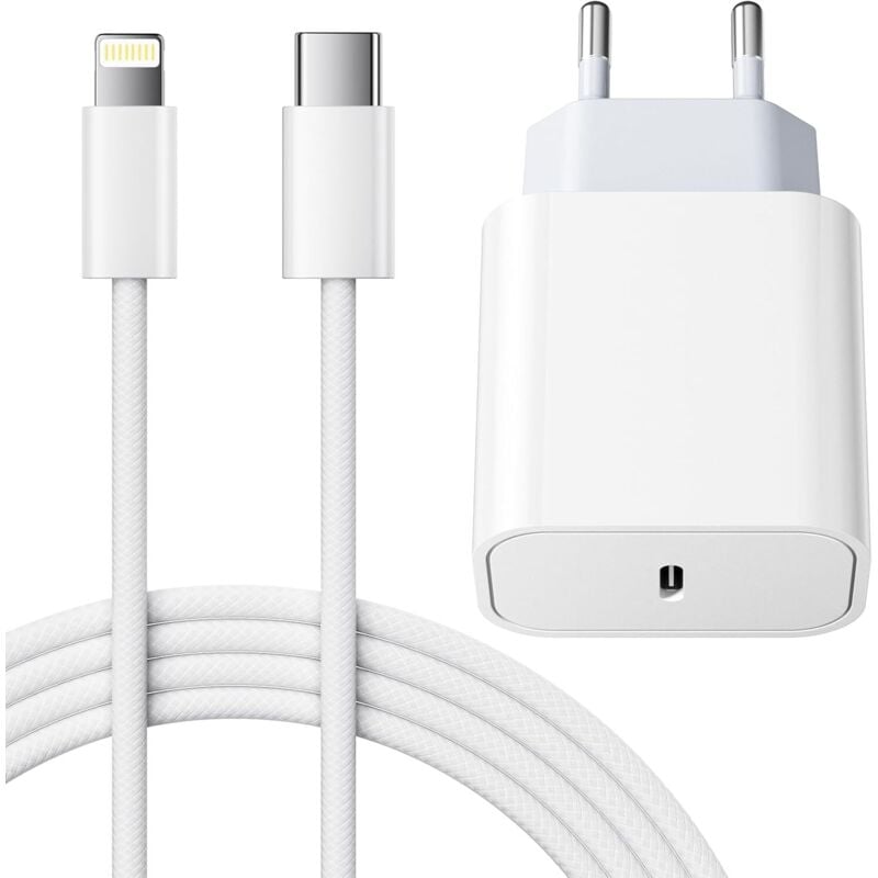 Schnellladegerät für iPhone, 20 W USB-C-Stecker für iPhone 14/14 Plus/14 Pro/14 Pro Max/13/12/11/SE/Mini/X/XS/XR SE 8 7 6 6S, USB-C-Stecker und 2 m