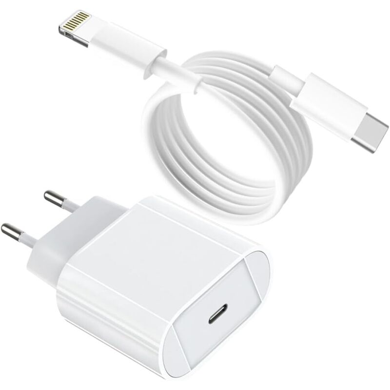 Schnellladegerät für iPhone – MFi-zertifiziert – PD 20 W iPhone-Ladegerät mit 6 Fuß USB-C-auf-Lightning-Kabel, Typ-C-Ladegerät für iPhone 14/14