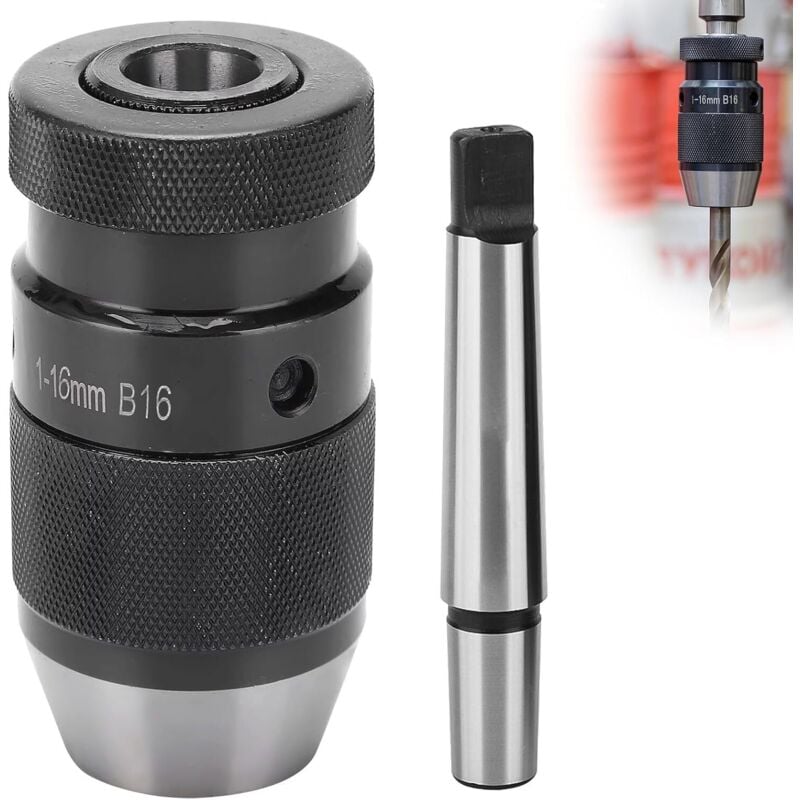 Schnellspannbohrfutter 1-16 mm, B16 Mk2 Bohrfutter, Bohrfutteradapter, Kegelbohrfutter mit Auswerfern, MK2 Mini-Bohrfutter für Drehbank