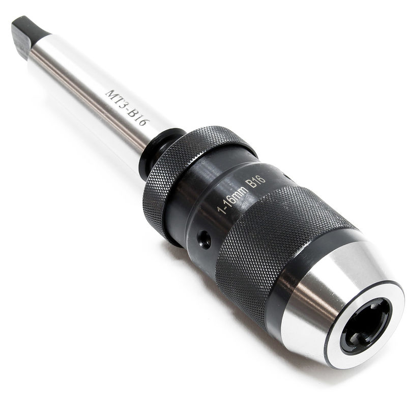 Schnellspannbohrfutter MK3-B16 mit 16mm Spannbereich und integriertem Morsekegel Bohrfutter für Bohrmaschine Fräsmaschine Drehmaschine - Wiltec