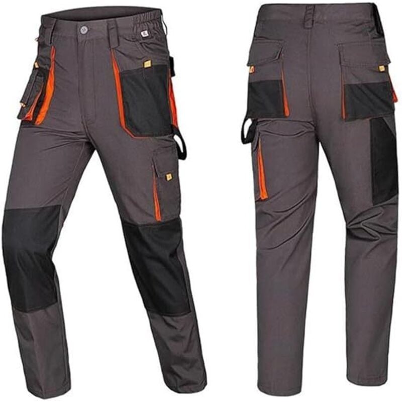 Schnittschutzhose, Zweifarbige Zero-Metal-Arbeitshose mit mehreren Taschen, Verschleißfeste Herrenhose mit mehreren Taschen, atmungsaktiv zum