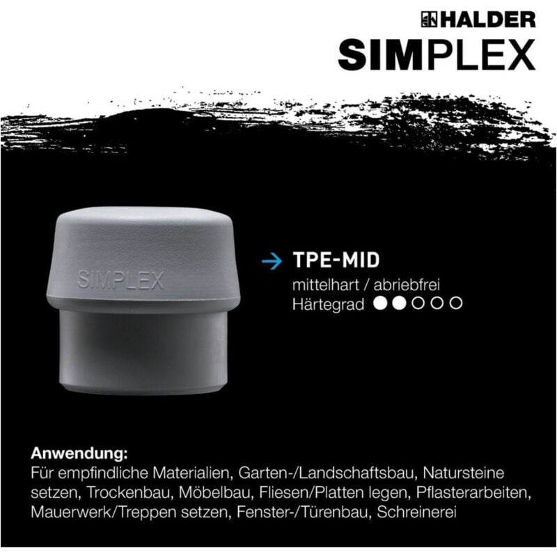 SIMPLEX-Einsatz, TPE-mid, grau D=60 mm 3203.060