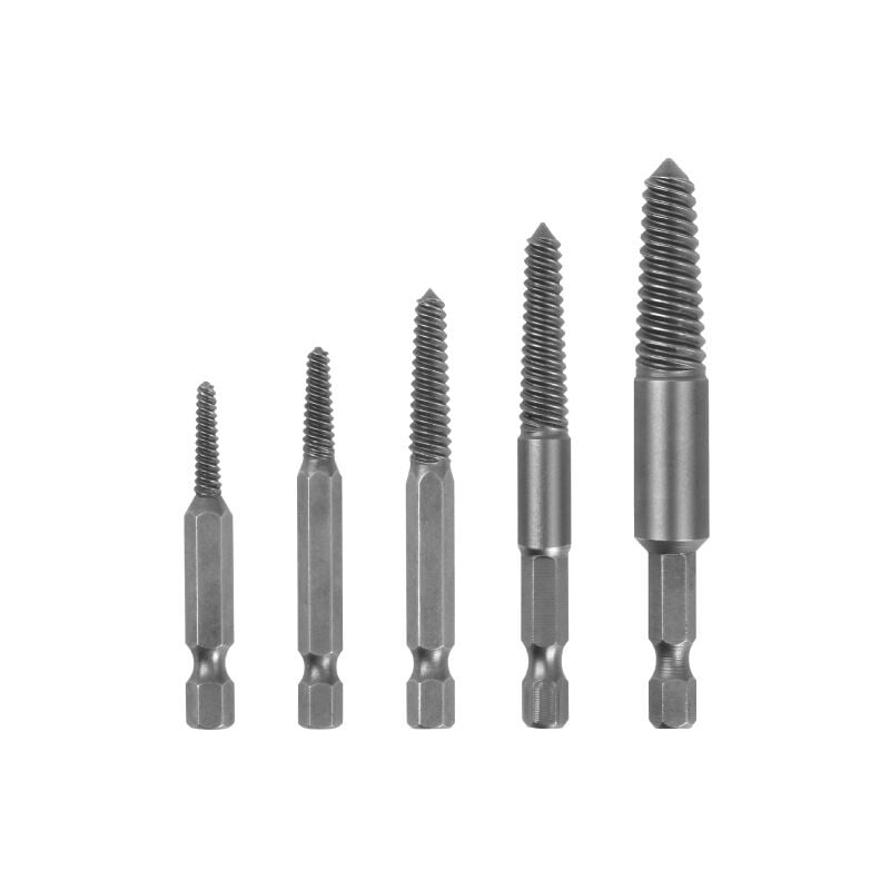 Aougo - Schraubenbohrer, Werkzeug zum Entfernen von Bolzen, 5 Stück, Ausdreher für gebrochene Schrauben, Sechskantschaft, beschädigtes Werkzeug zum