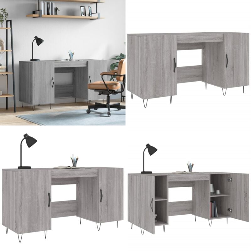 Vidaxl - Schreibtisch Grau Sonoma 140x50x75 cm Holzwerkstoff - Bürostuhl - Schreibtisch Grau - Holzwerkstoff Schreibtisch - Home Office