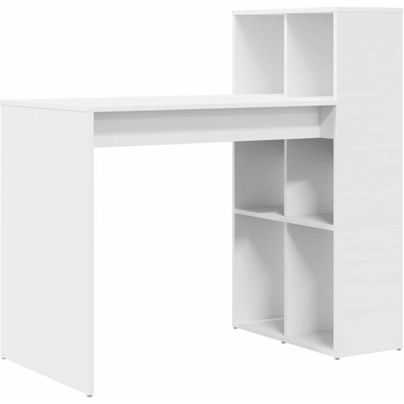 Vidaxl - Tisch mit Regal Weiß 108 x 55 x 103,5 cm Holzwerkstoff