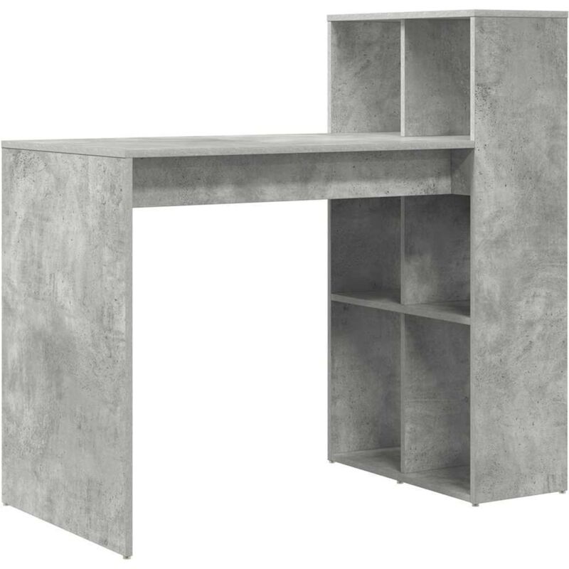 Vidaxl - Tisch mit Regal Beton Grau 108 x 55 x 103,5 cm Holzwerkstoff