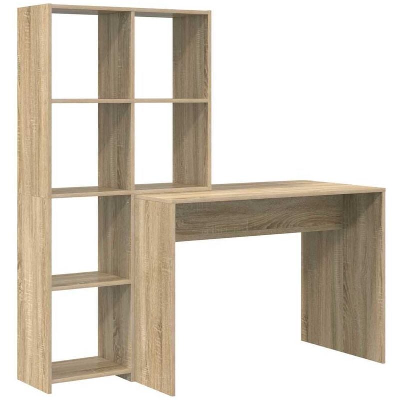 Schreibtisch Sonoma Eiche 138.5 x 55 x 143 cm Holzwerkstoff Vidaxl