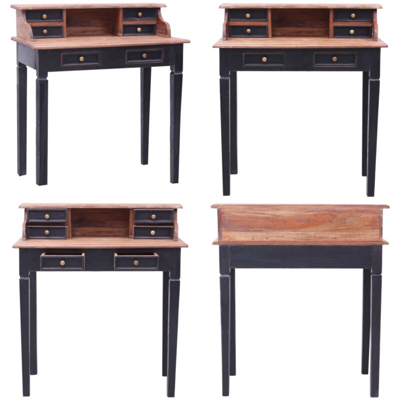 Schreibtisch mit Schubladen 90x50x101 cm Altholz Massiv - Holz Schreibtisch - Vintage Schreibtisch - Büro Schreibtisch - Altholz Tisch - Schreibtisch