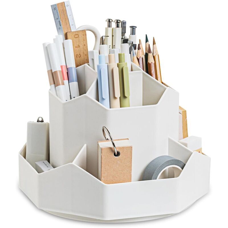Schreibtisch-Organizer, 360° drehbarer Stiftehalter, Schreibtisch-Organizer mit 9 Fächern, Stiftehalter, Stifteaufbewahrung, für Schreibwaren,