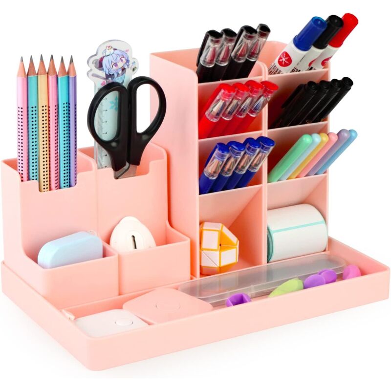 Schreibtisch-Organizer, 5-teiliges multifunktionales Stiftehalter-Set, Schreibtisch-Organizer aus Kunststoff für Kinder-Schreibwaren, Büro, Zuhause,