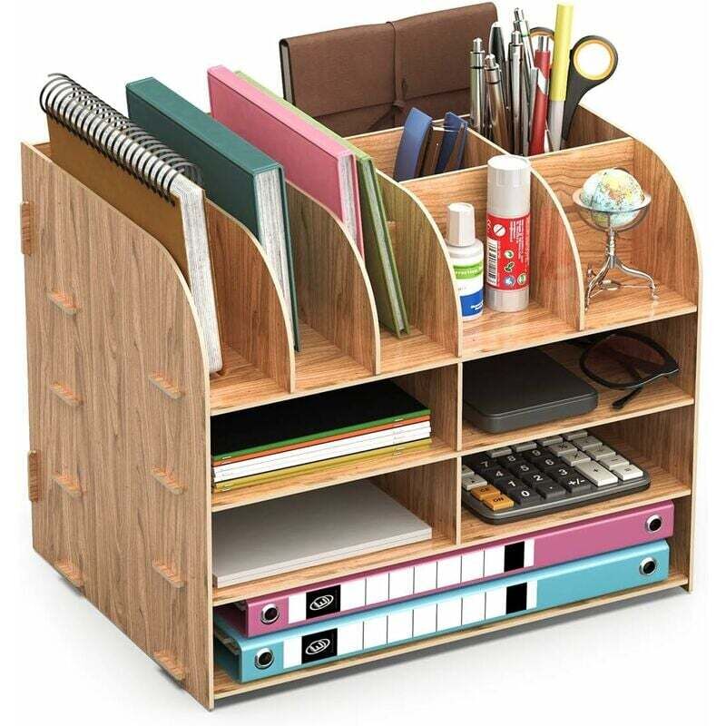 Tonchean - Schreibtisch-Organizer aus Holz, Schreibtisch-Aufbewahrungsset im Lesfit-Design, multifunktionaler Schreibtisch-Organizer für Stifte,