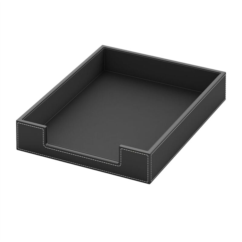 Schreibtisch-Organizer-Tablett aus Leder, stapelbare Organizer und Zubehör, Zeitschriftenablage für Bürobedarf