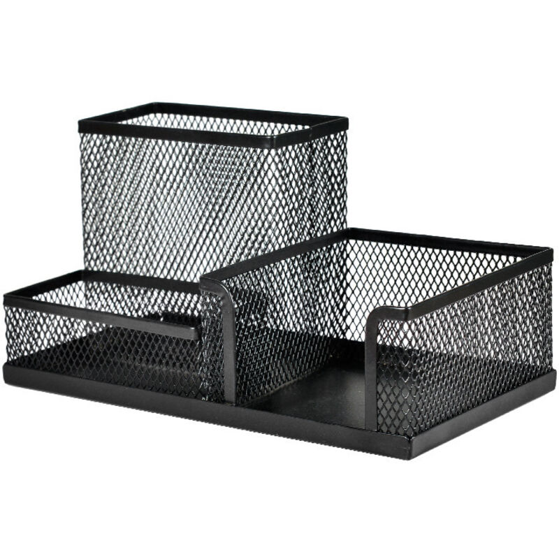 Schreibtisch-Organizer und Stifthalter aus schwarzem Metallgeflecht – Bürozubehör – Organizer für Schulbedarf – Stift- und Schreibwaren-Organizer