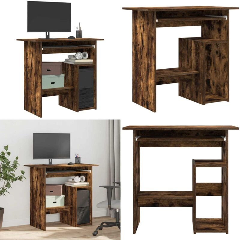 Vidaxl - Schreibtisch Räuchereiche 80x45x74 cm Holzwerkstoff - Holz Schreibtisch - Bürotisch - Schreibtisch Modern - Schreibtisch Braun - Home Office
