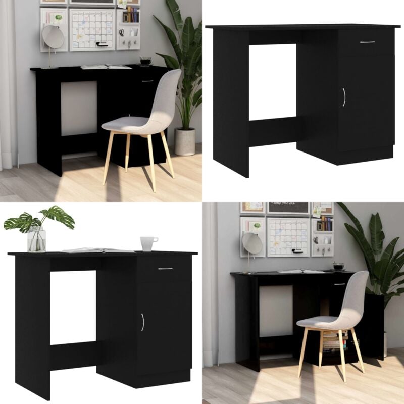 Vidaxl - Schreibtisch Schwarz 100x50x76 cm Holzwerkstoff - Schreibtisch - Holzwerkstoff Schreibtisch - Schwarzer Schreibtisch - Bürostuhl - Home